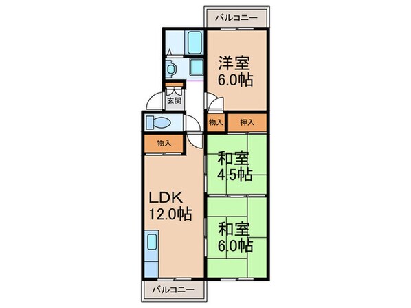 サンハイツ向陽の物件間取画像